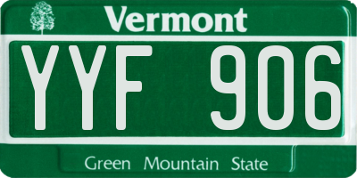 VT license plate YYF906