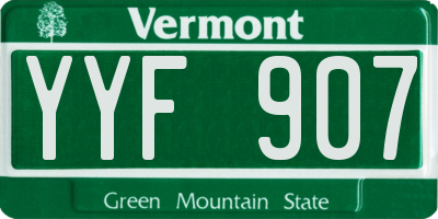 VT license plate YYF907