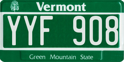 VT license plate YYF908