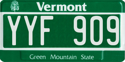 VT license plate YYF909
