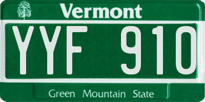 VT license plate YYF910