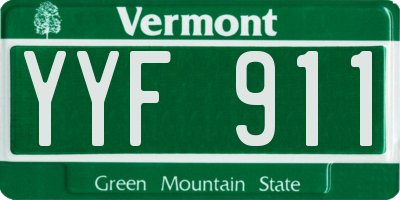 VT license plate YYF911