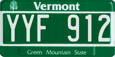VT license plate YYF912