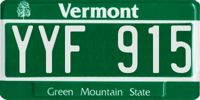 VT license plate YYF915