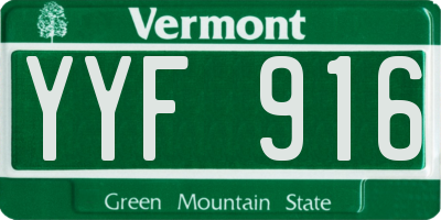 VT license plate YYF916