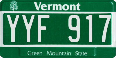 VT license plate YYF917