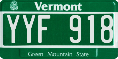 VT license plate YYF918