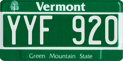 VT license plate YYF920