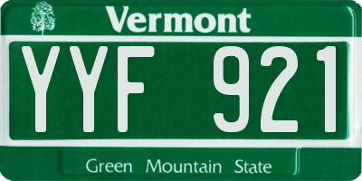 VT license plate YYF921