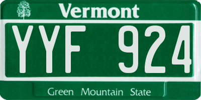 VT license plate YYF924