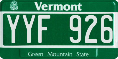 VT license plate YYF926