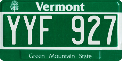 VT license plate YYF927