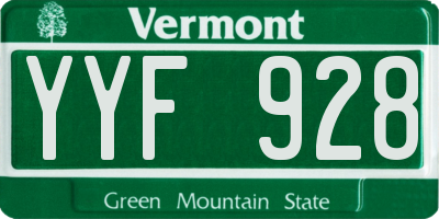 VT license plate YYF928
