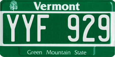 VT license plate YYF929