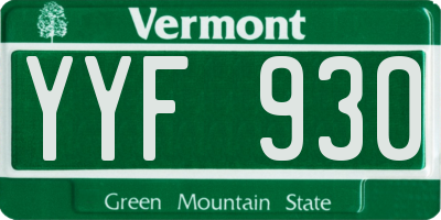 VT license plate YYF930