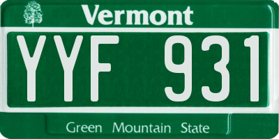 VT license plate YYF931