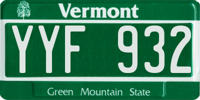 VT license plate YYF932