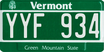 VT license plate YYF934