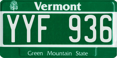 VT license plate YYF936