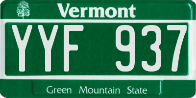 VT license plate YYF937