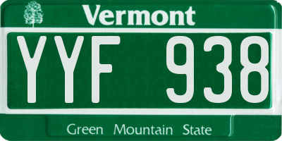 VT license plate YYF938