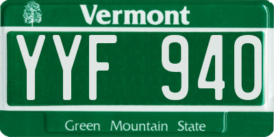 VT license plate YYF940