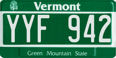 VT license plate YYF942