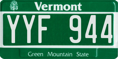 VT license plate YYF944