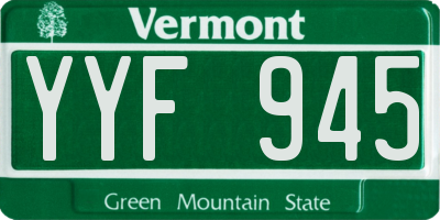 VT license plate YYF945