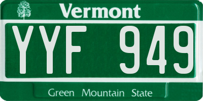VT license plate YYF949