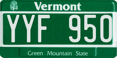 VT license plate YYF950