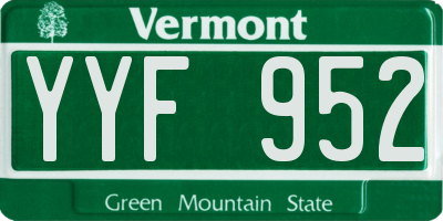 VT license plate YYF952