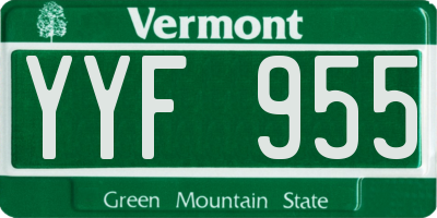 VT license plate YYF955