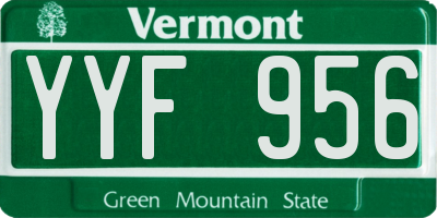 VT license plate YYF956