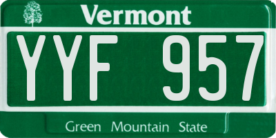 VT license plate YYF957