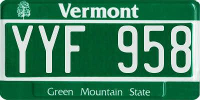 VT license plate YYF958