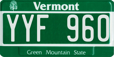 VT license plate YYF960