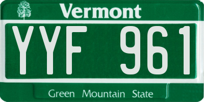 VT license plate YYF961