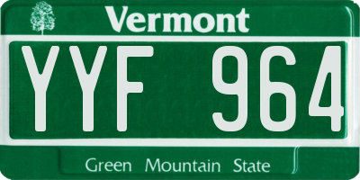 VT license plate YYF964