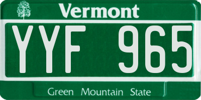 VT license plate YYF965