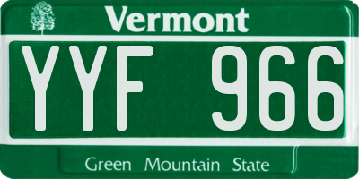 VT license plate YYF966