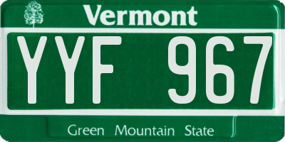 VT license plate YYF967