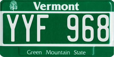 VT license plate YYF968