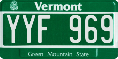 VT license plate YYF969