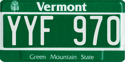 VT license plate YYF970