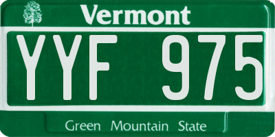 VT license plate YYF975