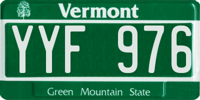 VT license plate YYF976