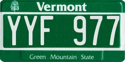 VT license plate YYF977