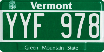 VT license plate YYF978
