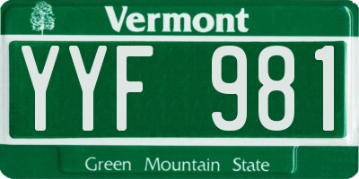 VT license plate YYF981